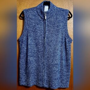 BLAIR Zippered Knit Sweater-vest Perfect With Blue Jeans!